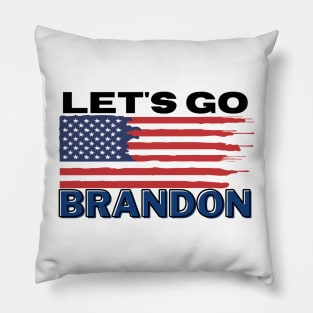 Let's Go Brandon American Flag Graphic Design Pillow