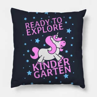 Ready To Explore Kindergarten dark Pillow