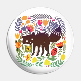 Fox Forest Animal Design Pin