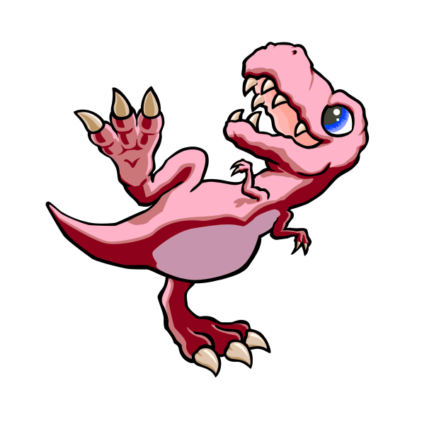 Cute Pink Dino by smilingnoodles