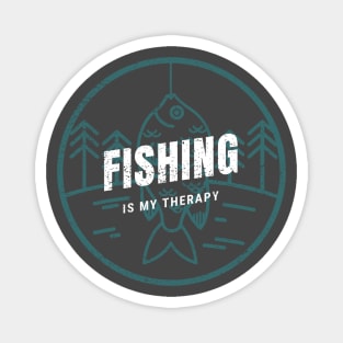 Fishing is my therapy 8 Magnet