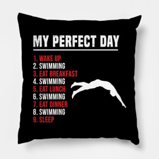 Swimming funny perfect day theme Pillow