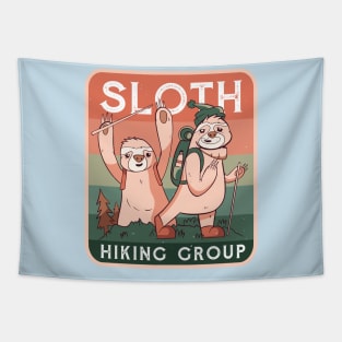 Funny Vintage Sloth Hiking Group Tapestry