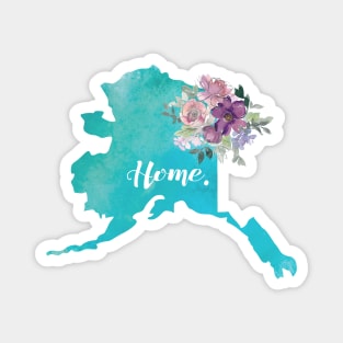 Alaska State and Flowers Magnet