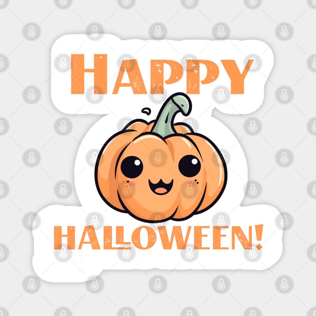Happy Halloween Smiling Orange Pumpkin Magnet by WarFX Designs