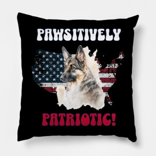 4th of July Independence Day Patriotic German Shepard Funny Design for Dog Lovers Pillow