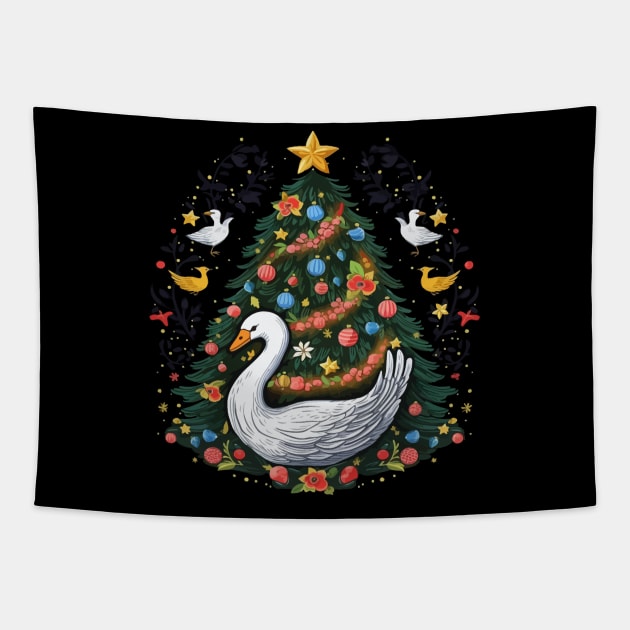 Swan Christmas Tapestry by JH Mart