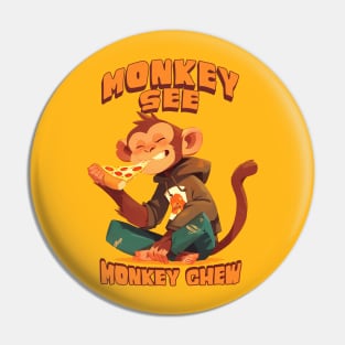 Monkey See Monkey Chew cute monkey eating pizza Pin