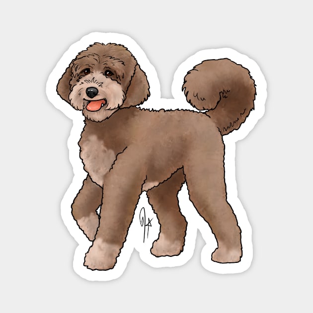 Dog - Labradoodle - Brown Magnet by Jen's Dogs Custom Gifts and Designs