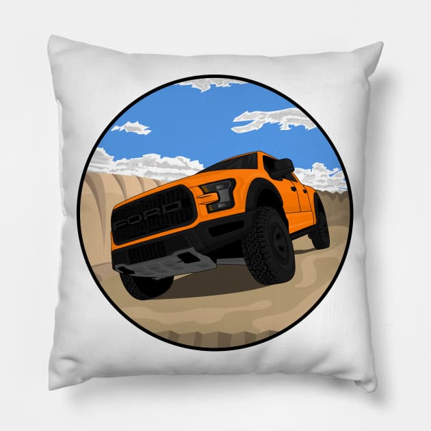 RAPTOR ORANGE Pillow by VENZ0LIC