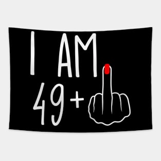 Vintage 50th Birthday I Am 49 Plus 1 Middle Finger Tapestry