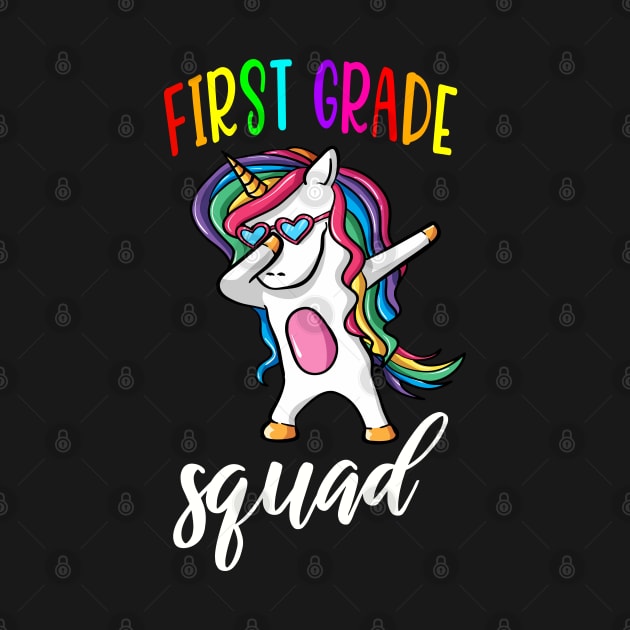 First Grade Squad Cute Unicorn Dabbing Gift for Girls by JPDesigns