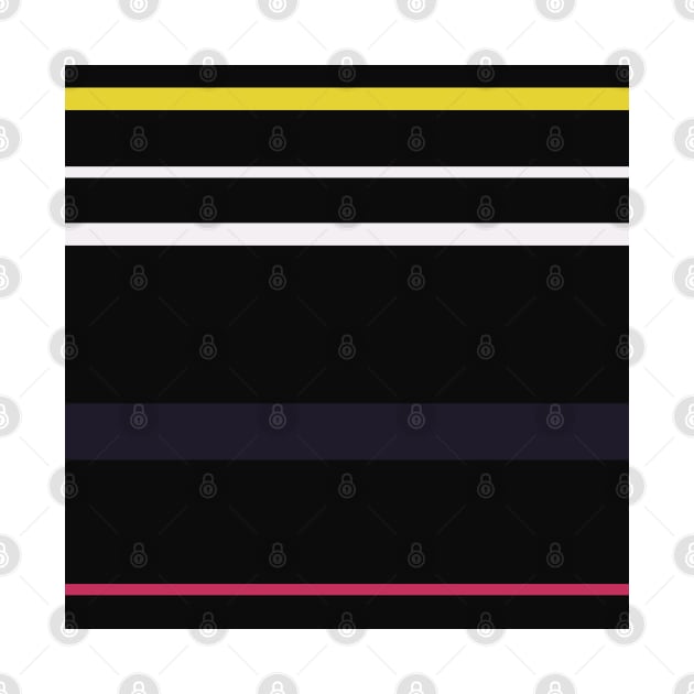 An exquisite amalgam of Very Light Pink, Dark, Almost Black, Dark Pink and Piss Yellow stripes. by Sociable Stripes