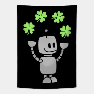 Robot Juggling Clover Tapestry