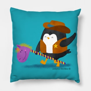 Cowboy Penguin Pillow