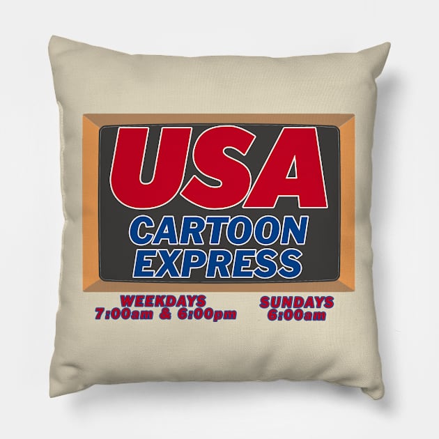 USA Cartoon Express Pillow by Tee Arcade