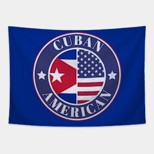 Proud Cuban-American Badge - Cuba Flag Tapestry