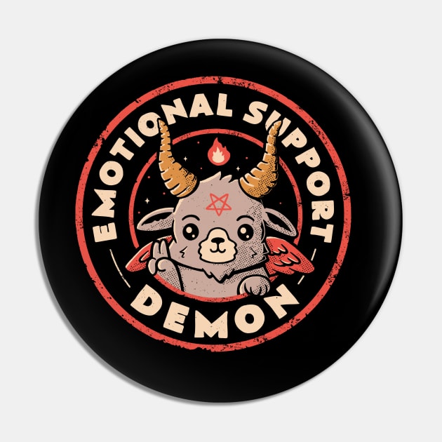 Emotional Support Demon - Funny Evil Baphomet Gift Pin by eduely