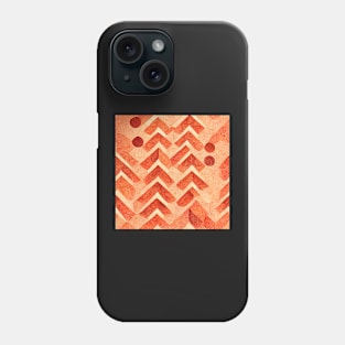 orange paper pattern art 20 regular grid Phone Case