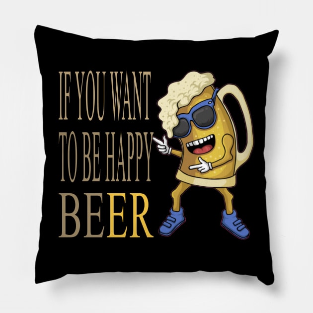 Happy Beer Pillow by Omarzone