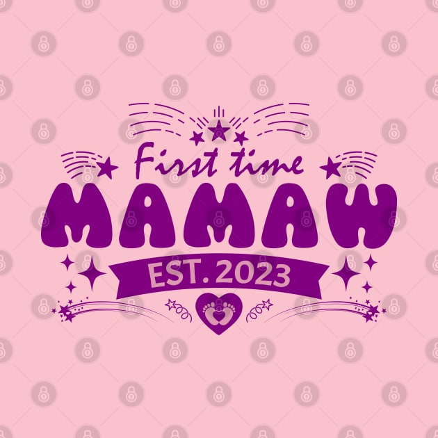 First Time Mamaw Est. 2023-T Shirts | Mother's Day Gift Ideas by GoodyBroCrafts