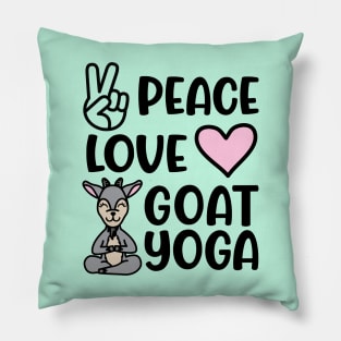 Peace Love and Goat Yoga Fitness Funny Pillow