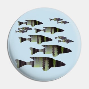 Fish Abstracts- Green Fish Pin