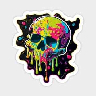 Colorful melting Skull head design #9 Magnet