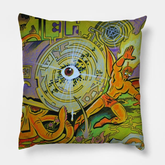 Cylindrical Site - Scifi by Mike Bennett Pillow by BennettBlackLight