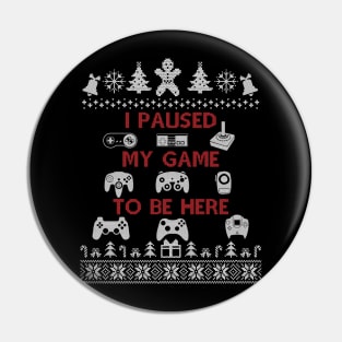 Plaused My Game To Be Here T Shirt Cute Christmas Gift, Ugly Christmas Pin