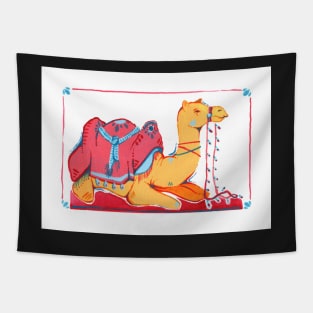 Cute Gouache Desert Camel Tapestry