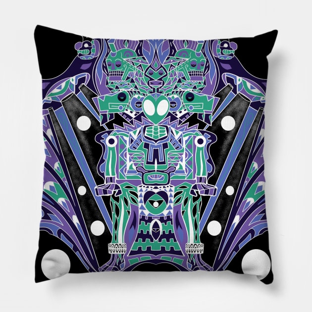 purple alien infernal keeper ecopop Pillow by jorge_lebeau