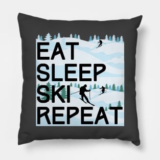 Eat Sleep Ski Repeat Pillow