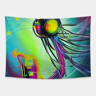 Electric Ocean Dancer Tapestry