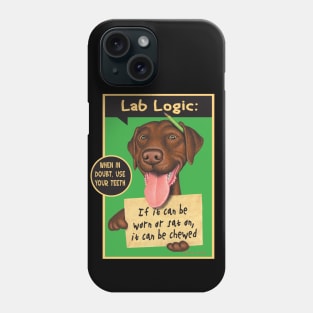 Great Chocolate lab on Chocolate Labrador with Green Pencil tee Phone Case