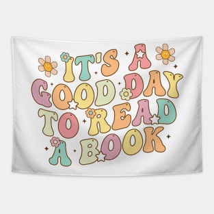 It’s a Good Day to Read a Book Lovers Library Reading Women T-Shirt Tapestry