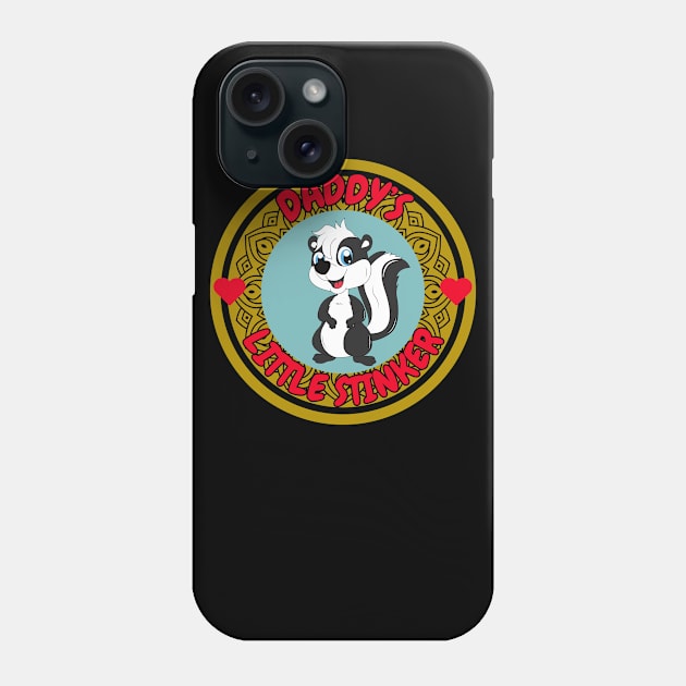 Cute baby animal skunk Daddy's Little Stinker love Phone Case by Shean Fritts 