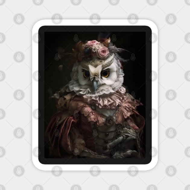 Victorian Owl Magnet by CatCoconut-Art