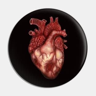 Human Heart Anatomy: Anatomical Art, Watercolor Doctor Halloween Gift Pin