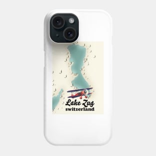 Lake Zug switzerland map Phone Case