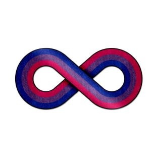 Large Infinity Vector Symbol Striped with Bisexual Pride Flag T-Shirt