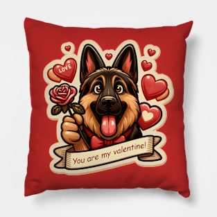 German Shepherd Valentine's day Pillow