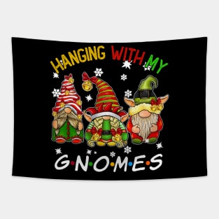 Funny Christmas Gnome Hanging With My Gnomies Family Pajamas Tapestry