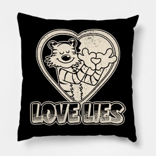 Drawing retro Vintage 80s and 90s love lies Pillow