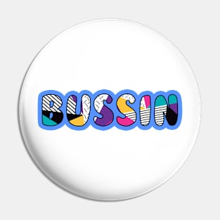 bussin' gen z meme phrase 80's pattern Pin