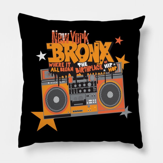 Bronx Hip Hop Roots - Groove to the Beat with this ghettoblaster Pillow by Boogosh