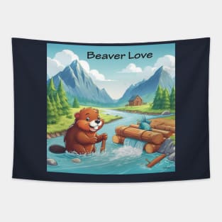 Beaver Love Tapestry