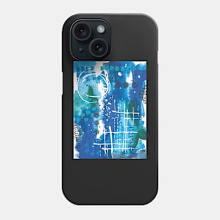 Blues - abstract mixed media painting Phone Case