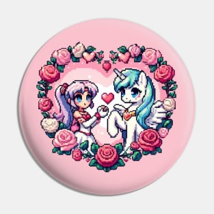 Unicorn Valentine Days Pin