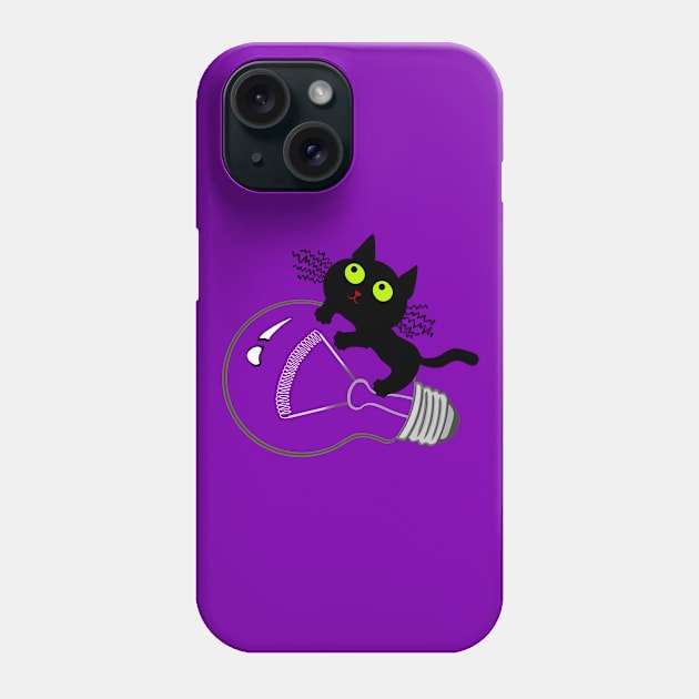 Black Cat's Imagination Phone Case by kestrelle